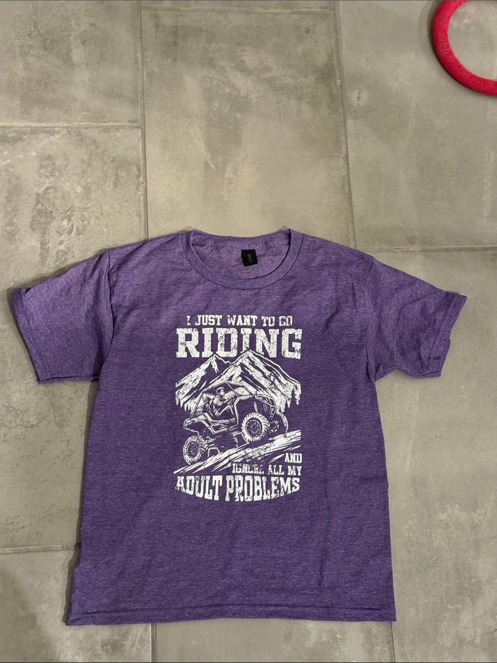 Gildan Purple Kids' ATV Riding Graphic Tee